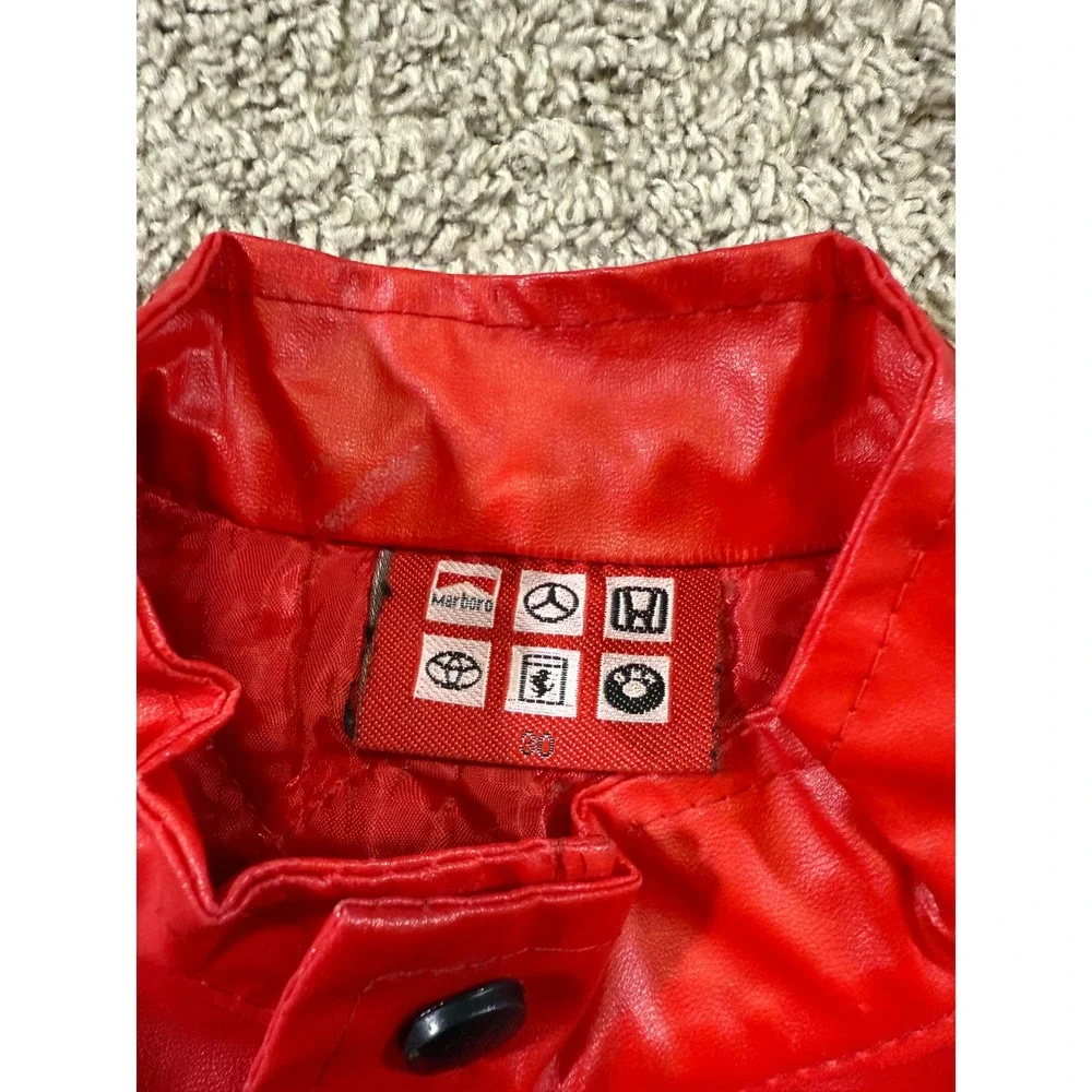 Buick Racing Jacket‎ Kids Red Black Moto Biker Faux Leather Patch Vintage S/M